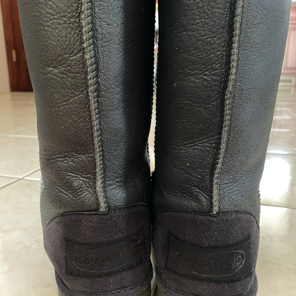 Elegant Blue Leather Winter Boots - Picture 3 of 8